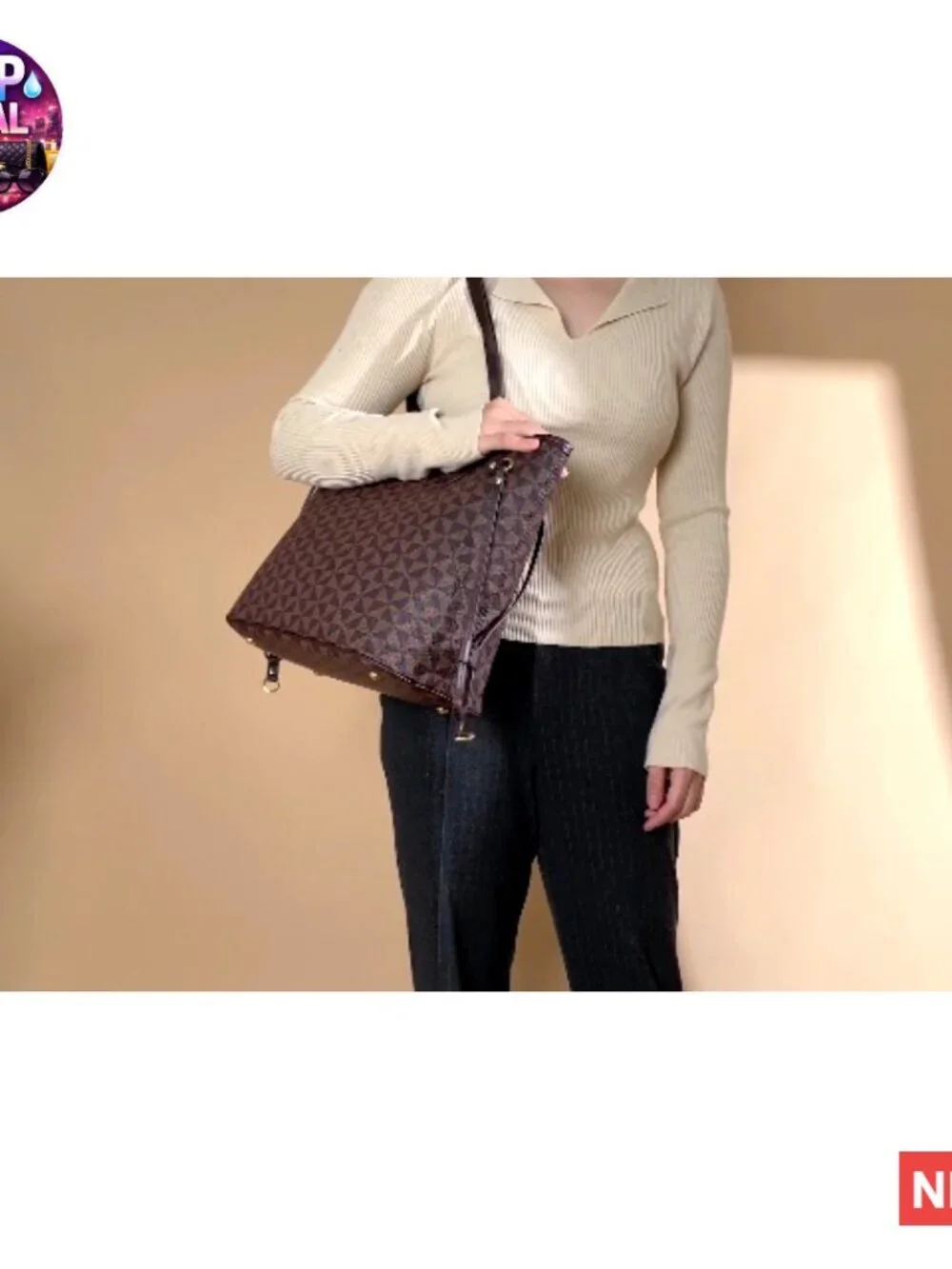 Leather Satchel Handbag with Wallet, Top Handle Shoulder Bag